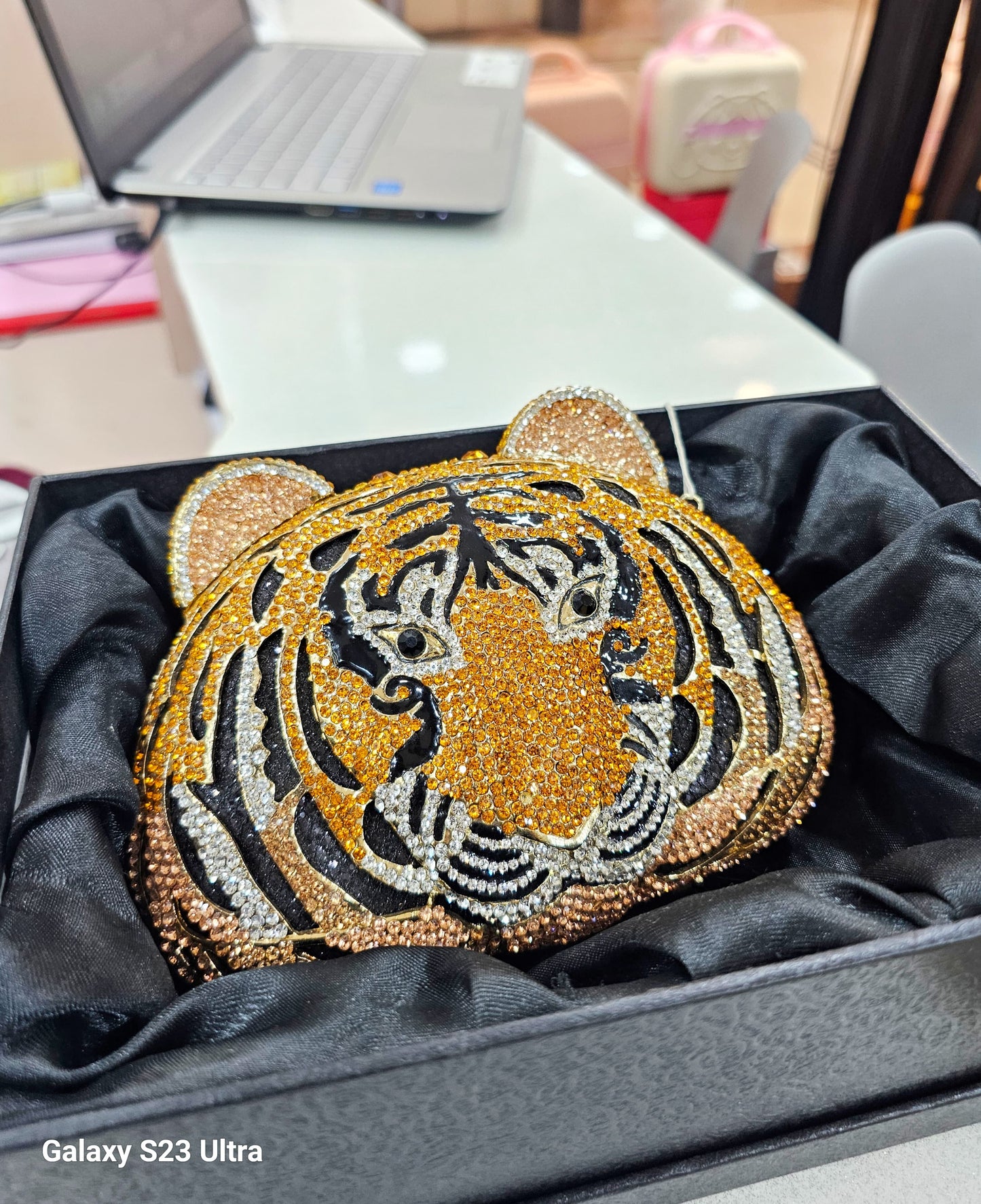 Swarovski Tiger High Quality Metal Bag SWASTIK CREATIONS The Trend Point