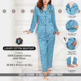Women's luxury cotton nightsuit - SWASTIK CREATIONS The Trend Point