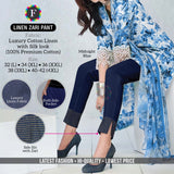 women's LINEN ZARI Luxury Cotton PANT 12 colors - SWASTIK CREATIONS The Trend Point