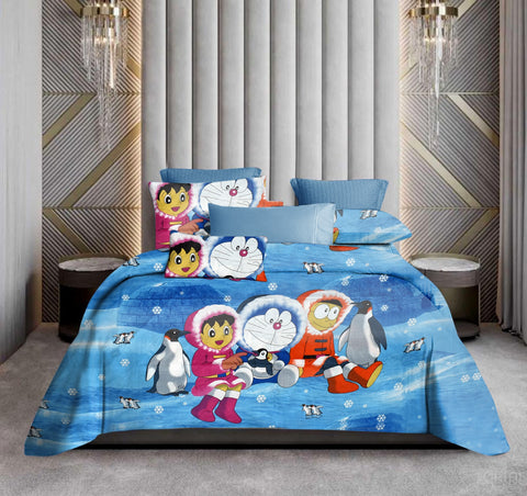DBK01 Kids DOUBLE BED Bedsheet (3 PCS. SET) (6 variants) - SWASTIK CREATIONS The Trend Point