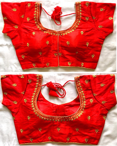 Chennai Silk Sequance , Jari and Thread WORK Blouse - SWASTIK CREATIONS The Trend Point