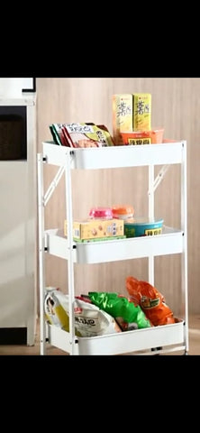 Multi-purpose 3-Tier Trolley All-Purpose Trolley Strong Metal Grid Basket Shelves for Bathroom, Kitchen, Office, Bathroom, Salon and Spa - SWASTIK CREATIONS The Trend Point