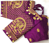 Fentam Silk Blouse with COIN,12WIRE THREAD & AARI WORK - SWASTIK CREATIONS The Trend Point
