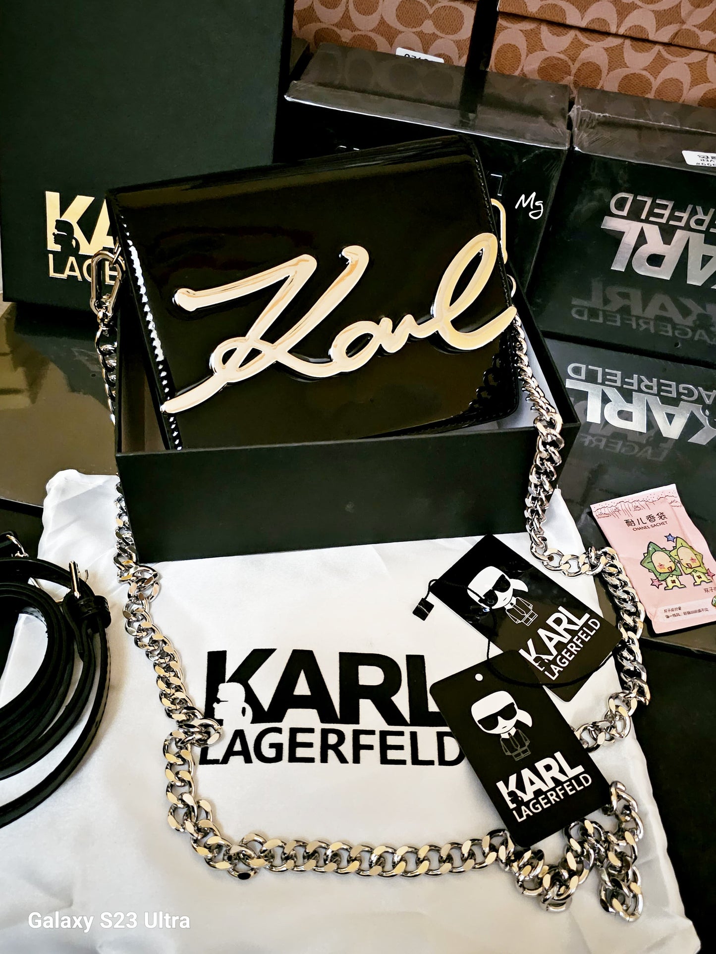 Karl Lagerfeld Small K/Signature Bag Mirror SWASTIK CREATIONS The Trend Point