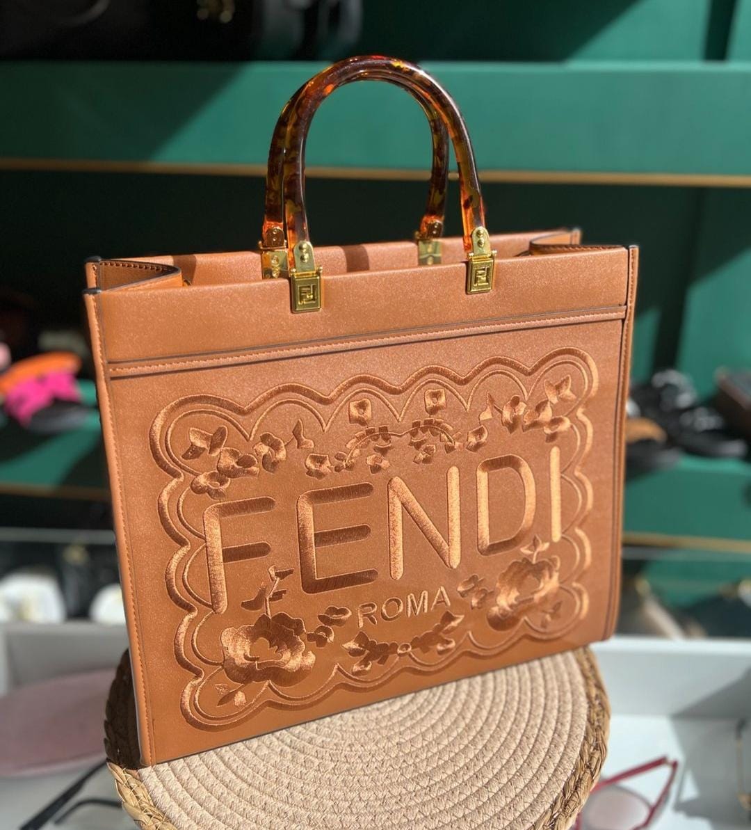 Fendi Roma Signature Embroidery Tote Bag SWASTIK CREATIONS The Trend Point