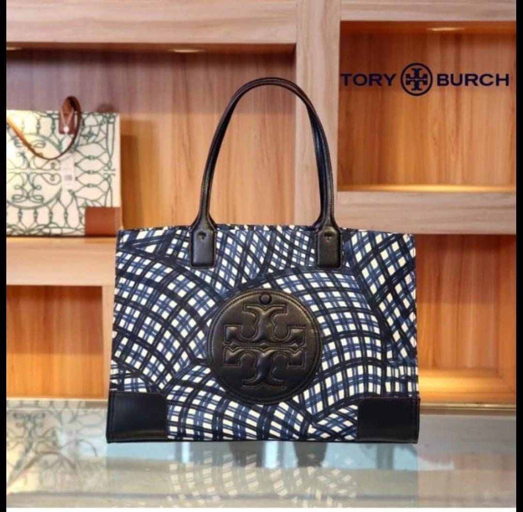 Tory Burch Ella Canvas Printed Tote Bag SWASTIK CREATIONS The Trend Point