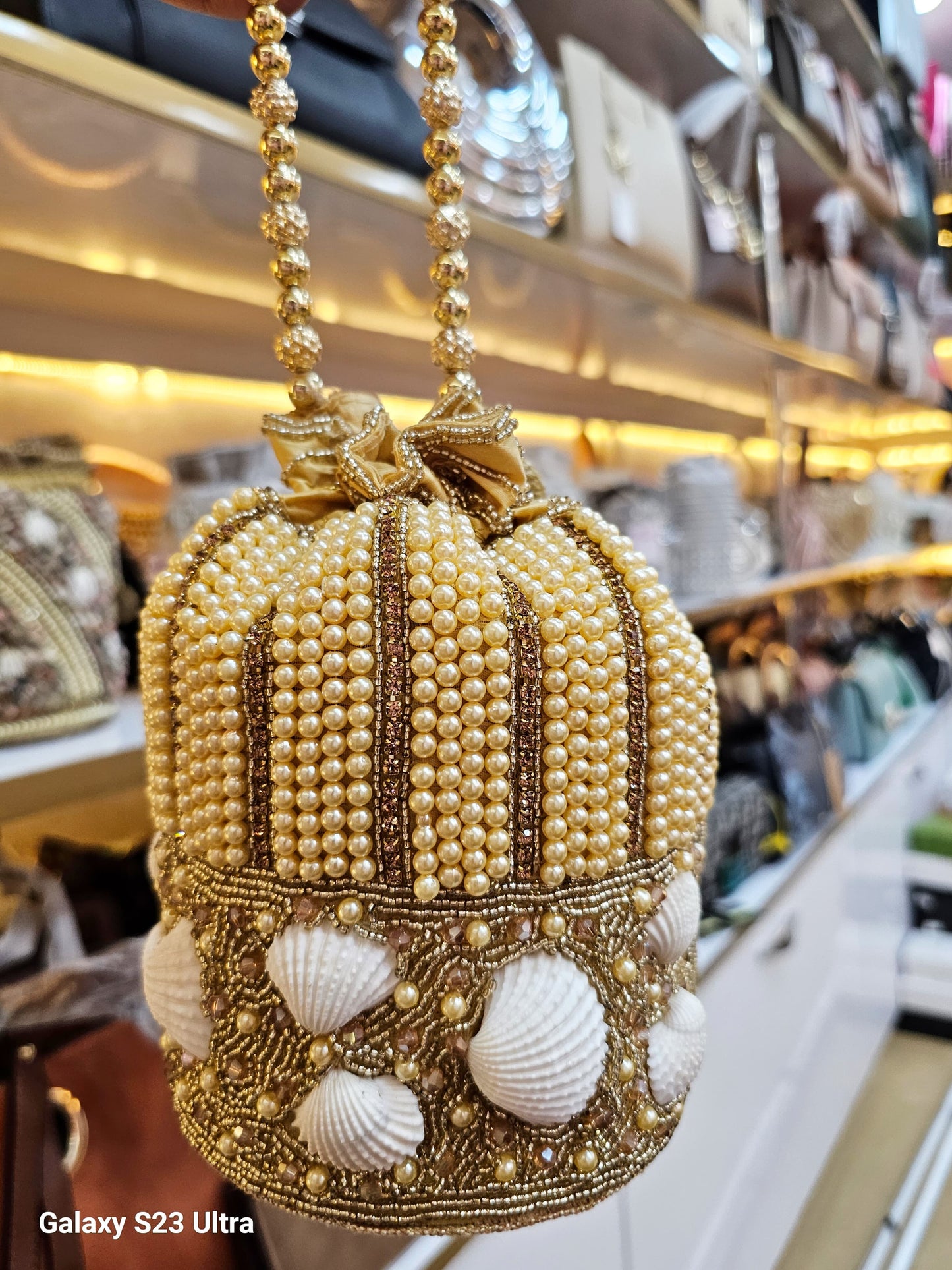 Ethnic Collection Premium Quality Potli Bag with Shell Work SWASTIK CREATIONS The Trend Point