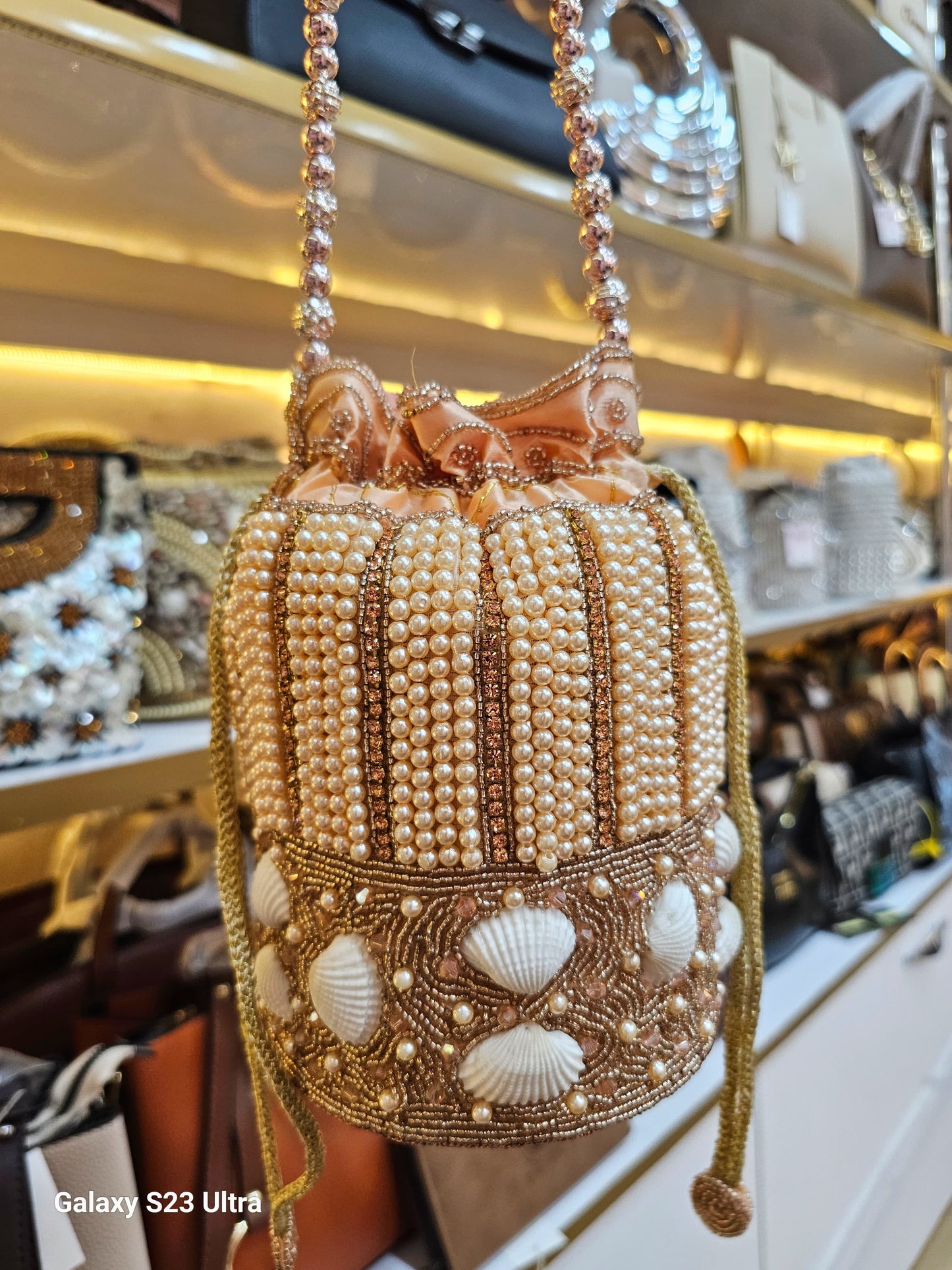 Ethnic Collection Premium Quality Potli Bag with Shell Work SWASTIK CREATIONS The Trend Point