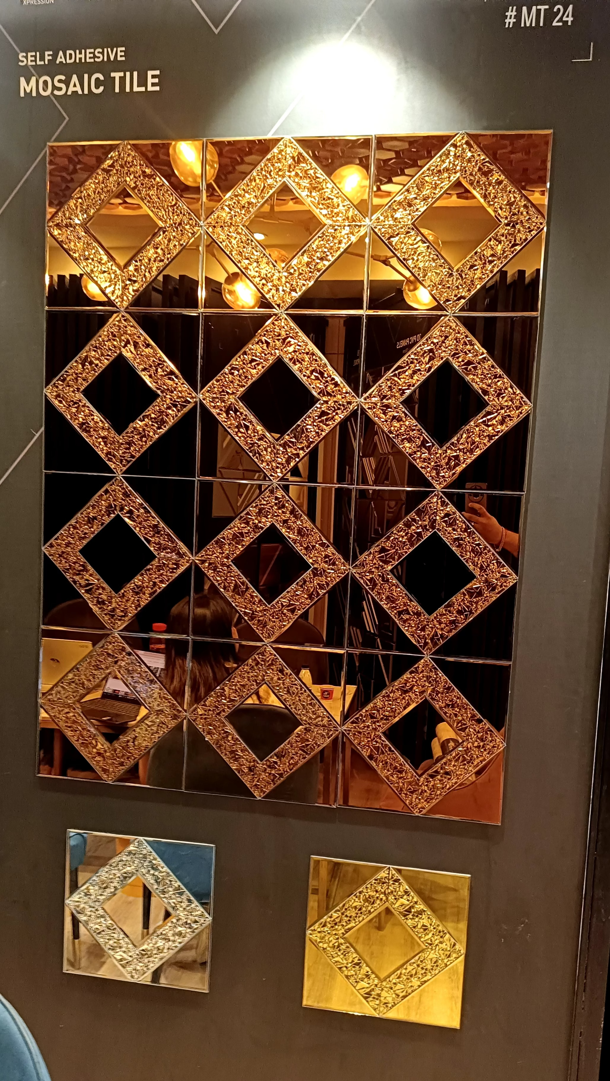 #MT24 - Copper Glass Mirror Mosaic Tile (Min 22 pc) (1 Tile Coverage Area 0.9 Sq Ft)