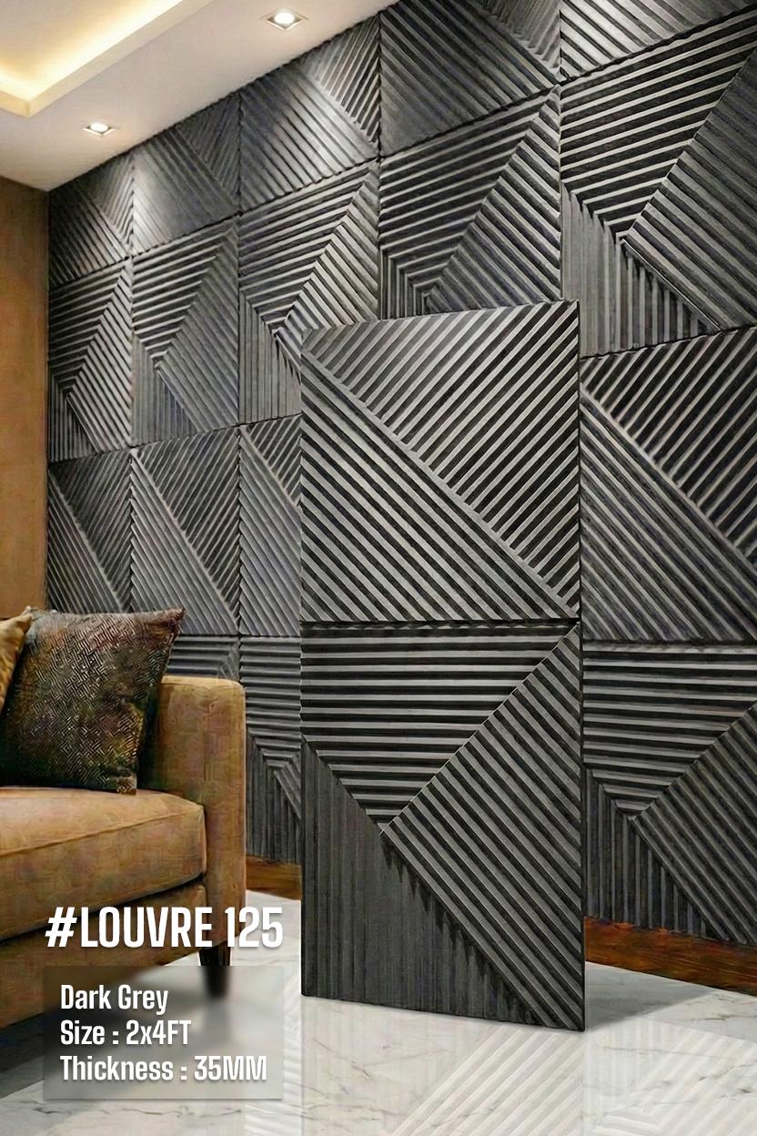 # Louvre 125 PU Panel New Design- 35mm thickness - Size 2x4ft - 5 color options - SWASTIK CREATIONS The Trend Point