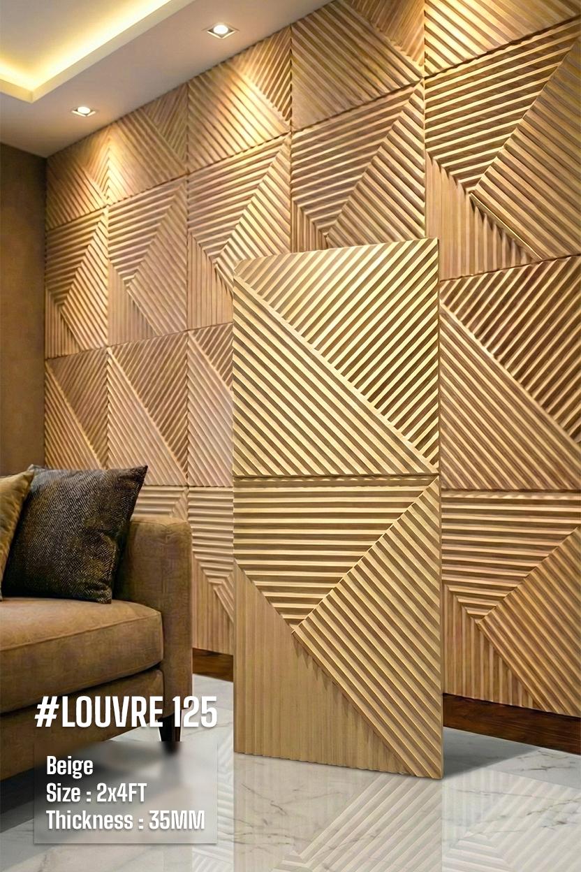 # Louvre 125 PU Panel New Design- 35mm thickness - Size 2x4ft - 5 color options - SWASTIK CREATIONS The Trend Point