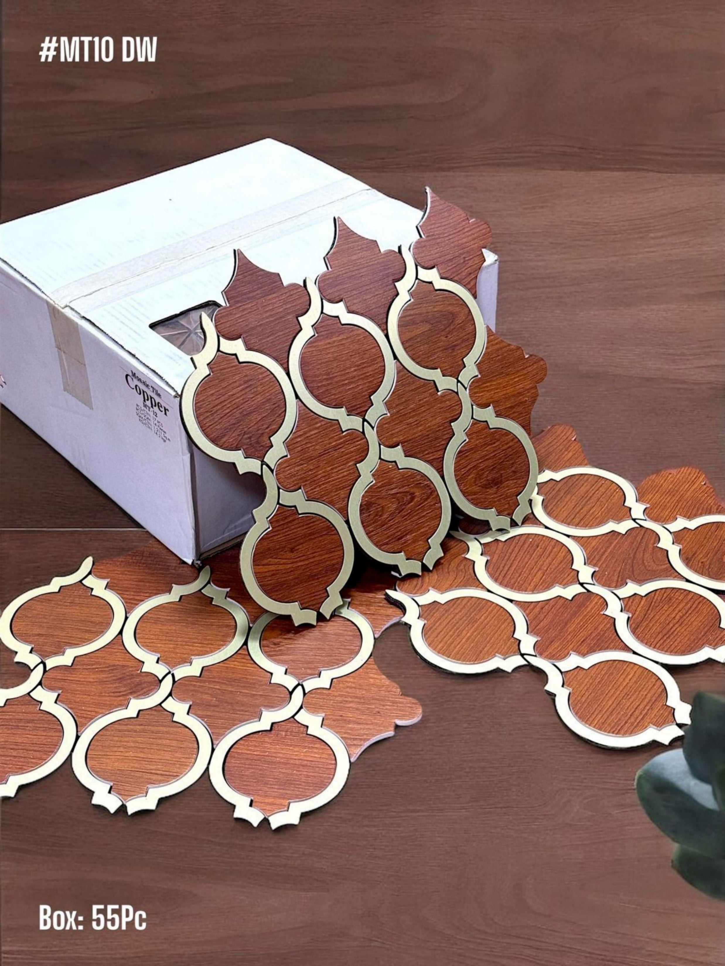 #MT10 DW - Brown Self Adhesive Mosaic Tile (Box of 55pc) (1 Tile Coverage Area 0.8 Sq Ft) - SWASTIK CREATIONS The Trend Point