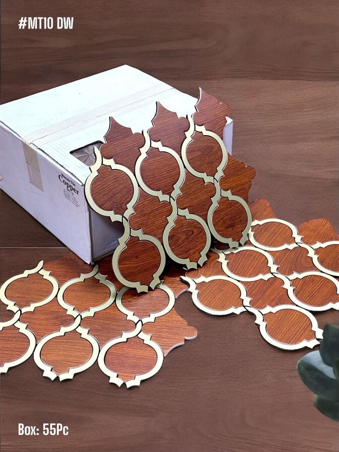 #MT10 DW - Brown Self Adhesive Mosaic Tile (Box of 55pc) (1 Tile Coverage Area 0.8 Sq Ft) SWASTIK CREATIONS The Trend Point