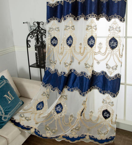 RF-2131 Heavy Tissue Curtain With Embroidery - SWASTIK CREATIONS The Trend Point