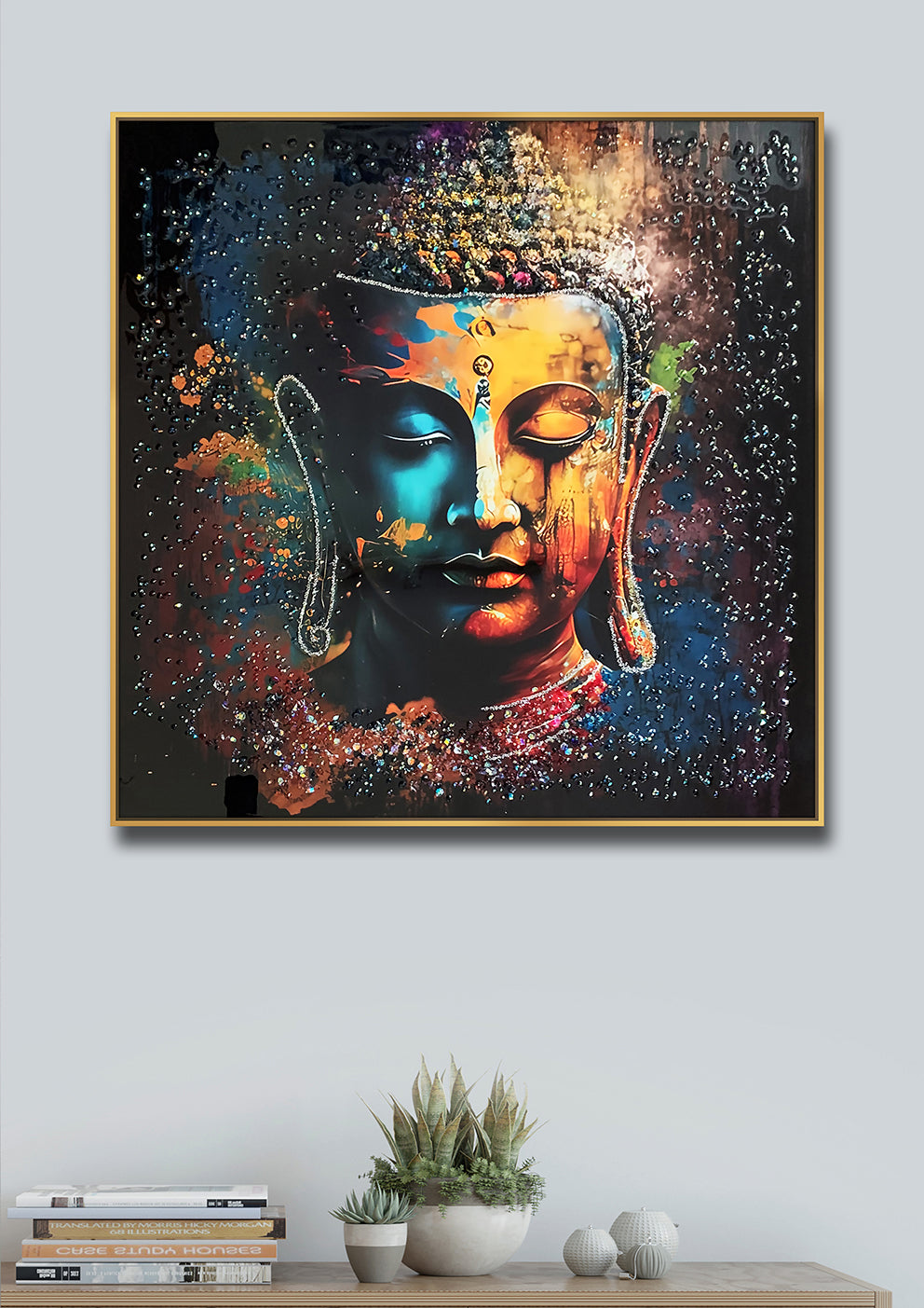 Muticolor Buddha Crystal Painting - SWASTIK CREATIONS The Trend Point