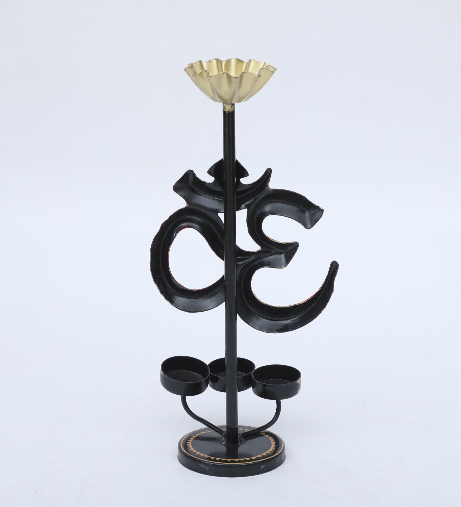 Om Multicolour Iron Tea Light Holder - SWASTIK CREATIONS The Trend Point