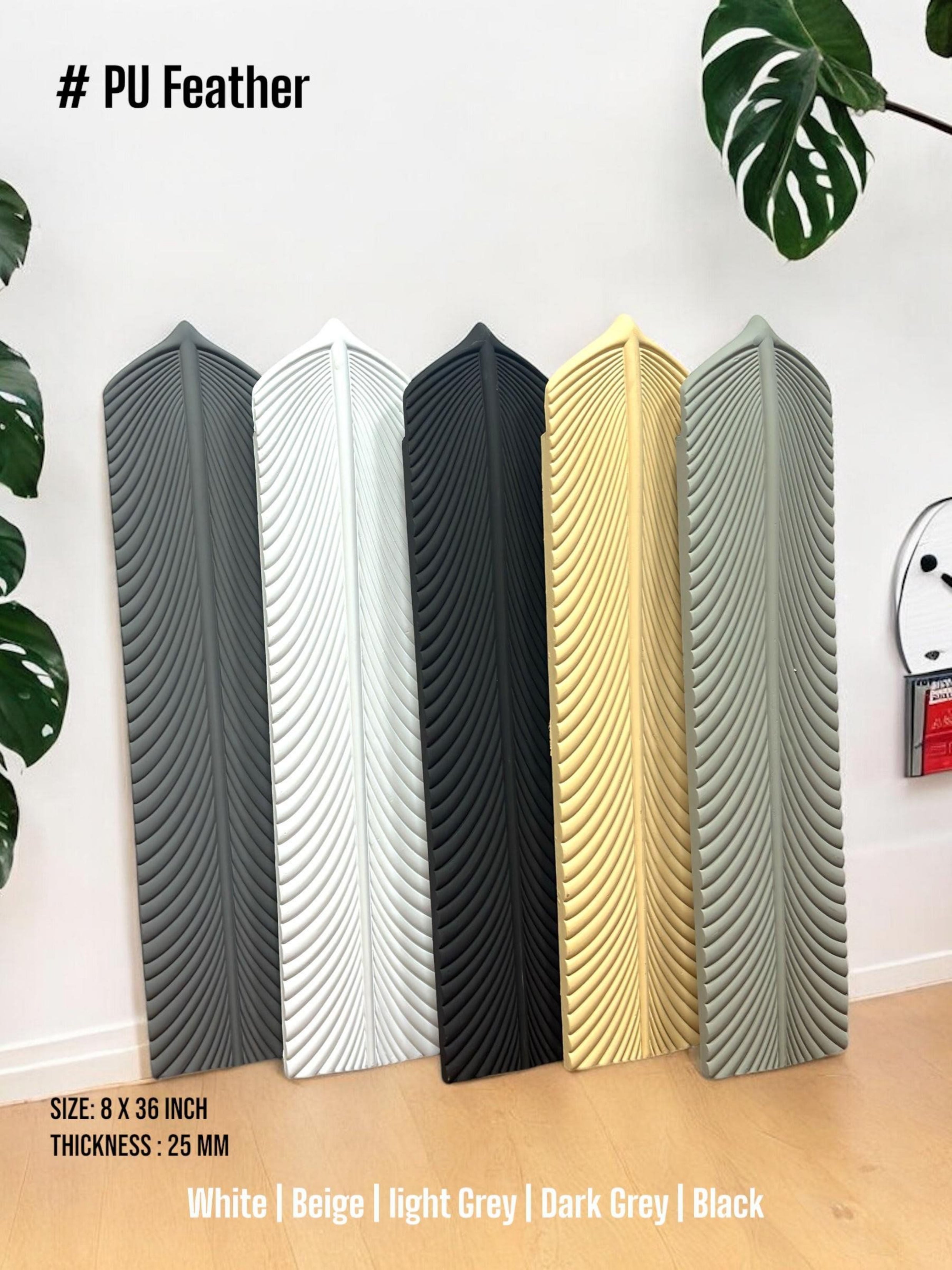 PU 3D Feather Panel (Size 8*36inch) (1 panel Covers Approx. 1.9 Sq Ft) - 5 colors Option - SWASTIK CREATIONS The Trend Point