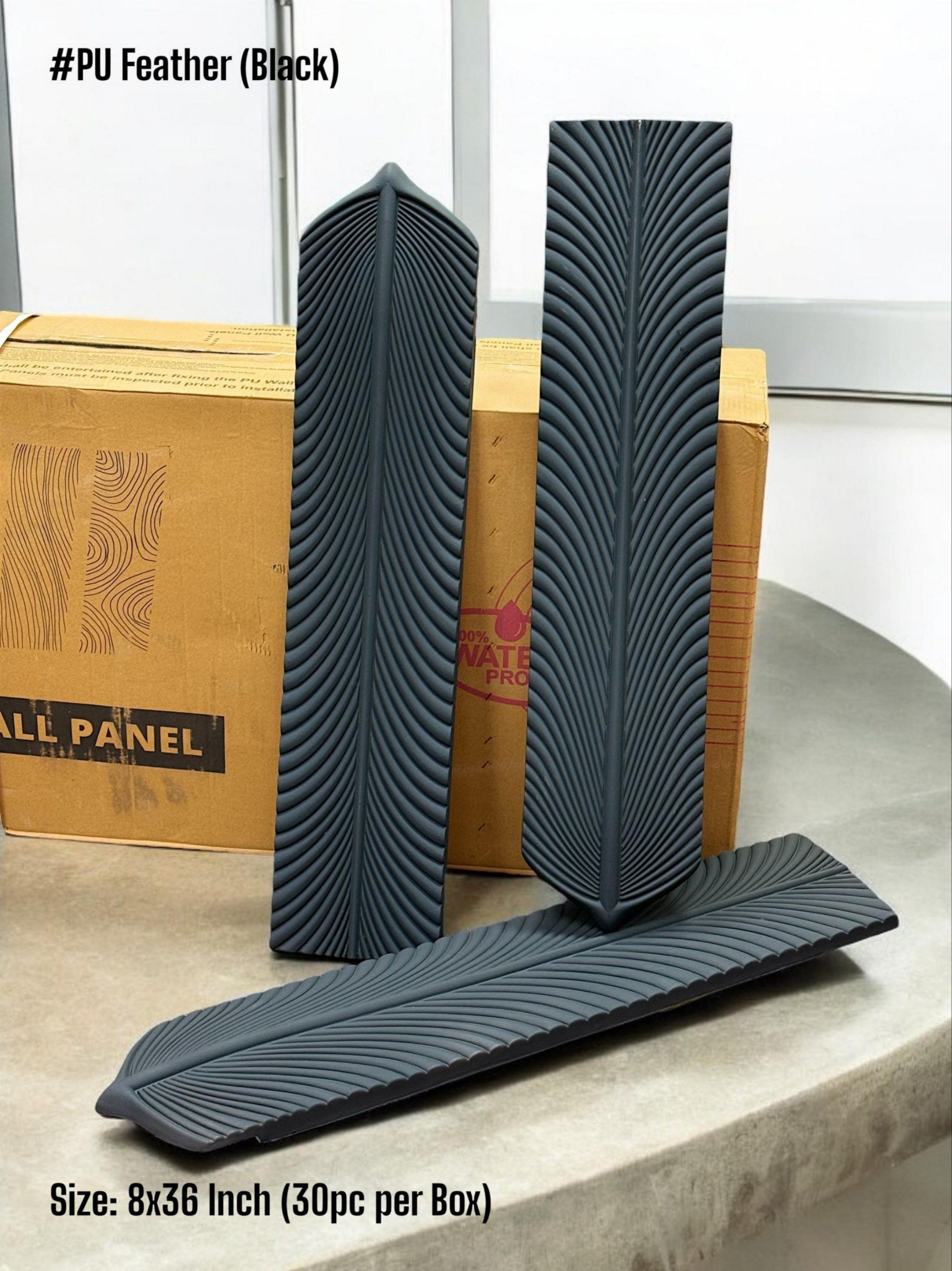 PU 3D Feather Panel (Size 8*36inch) (1 panel Covers Approx. 1.9 Sq Ft) - 5 colors Option