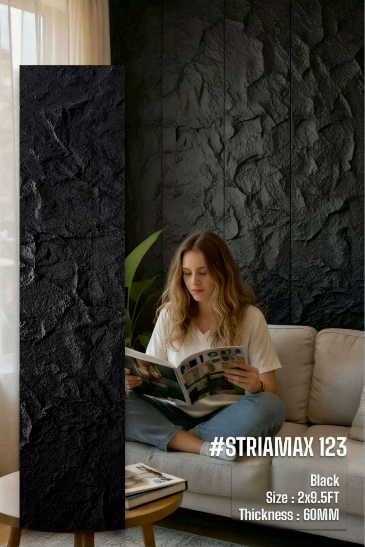 #StriaMax 123 PU Panel - 60mm thickness - Size 2x9.5ft - 5 color options - MOQ 8Pcs