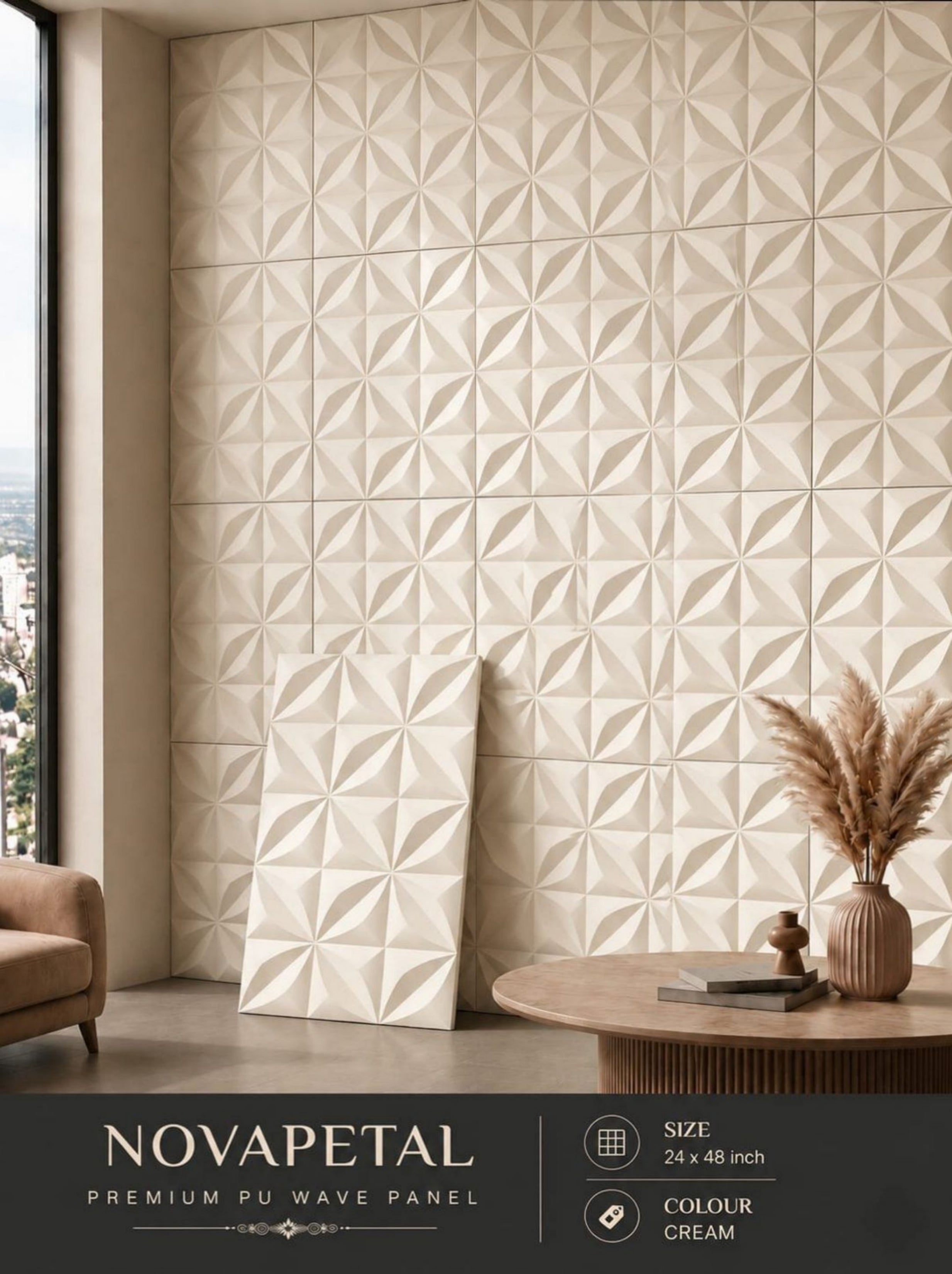 #NovaPetal - PU Panels New Design - Size 2x4ft