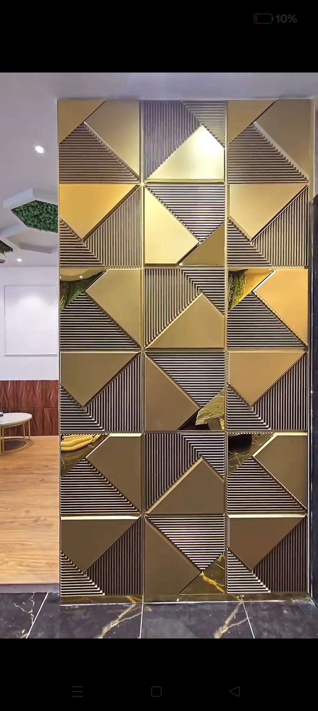 #22 Fin - 3D PVC Champagne Gold Panel (Mirror) (Size 50*50cm) SWASTIK CREATIONS The Trend Point