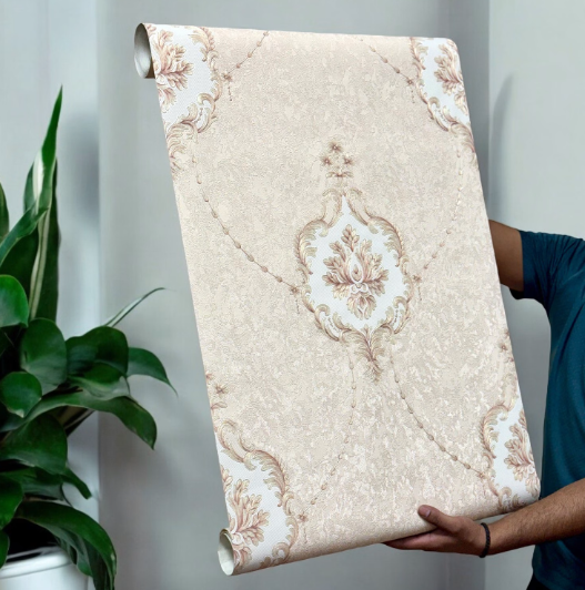 Beige Wallpaper for Walls (set of 2) SWASTIK CREATIONS The Trend Point