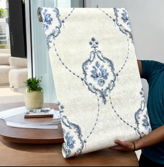 Embossed PVC Wallpaper (set of 2) SWASTIK CREATIONS The Trend Point