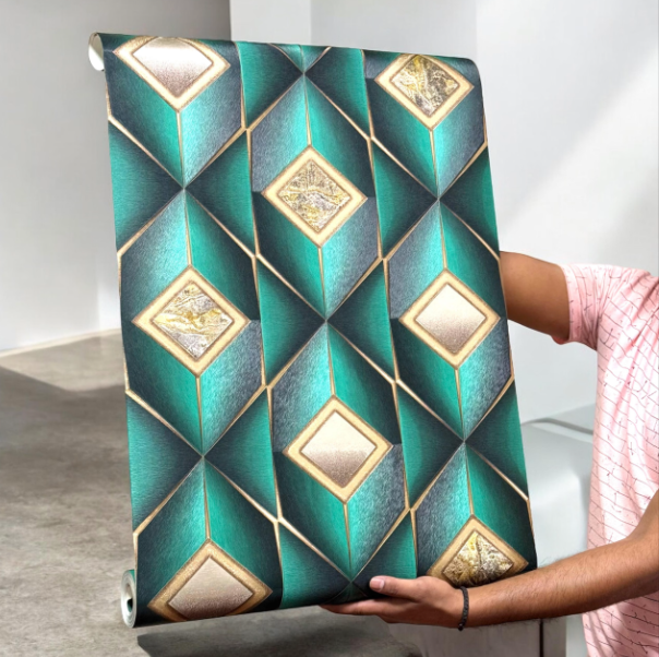 Luxury Green Wallpaper (set of 2) SWASTIK CREATIONS The Trend Point