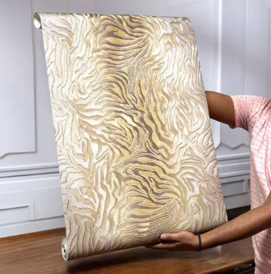 Modern Embossed Wallpaper (set of 2) SWASTIK CREATIONS The Trend Point