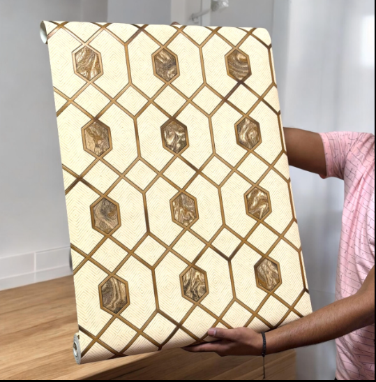 Modern Geometric Wallpaper (set of 2) SWASTIK CREATIONS The Trend Point