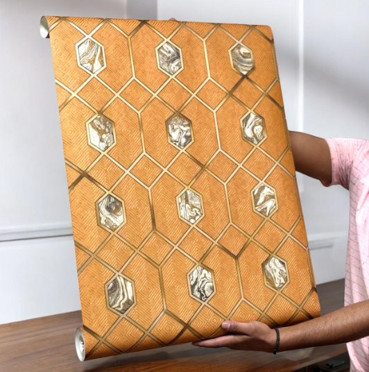 Modern Pattern Wallpaper (set of 2) SWASTIK CREATIONS The Trend Point