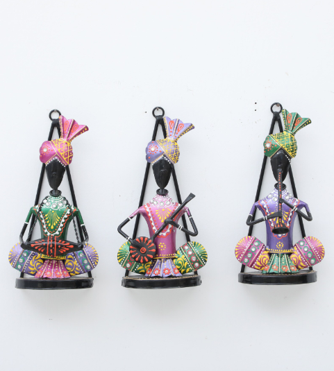 Decorative Panjabi Multicolour Metal Wall Art