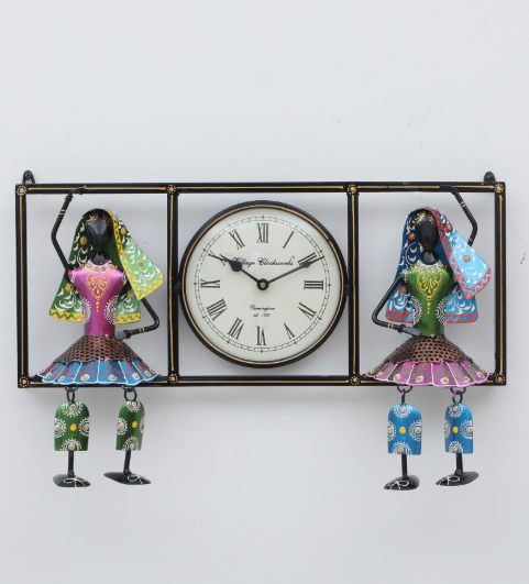 Kal Baliya Multicolour Iron Wall Clock SWASTIK CREATIONS The Trend Point
