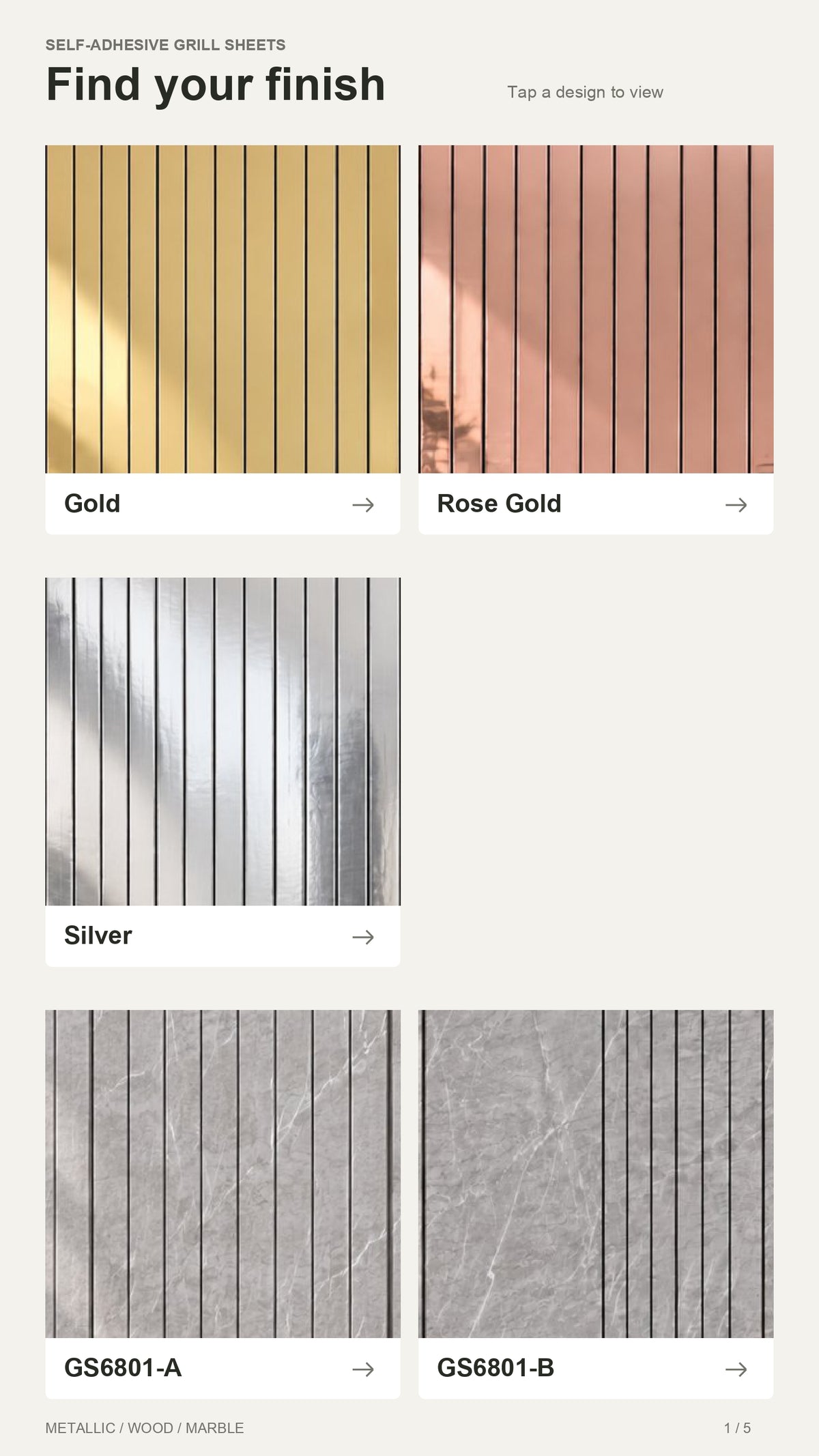 Grille Sheets - Self Adhesive Sheets (Size 2ft * 2.8m) - 10 colors option