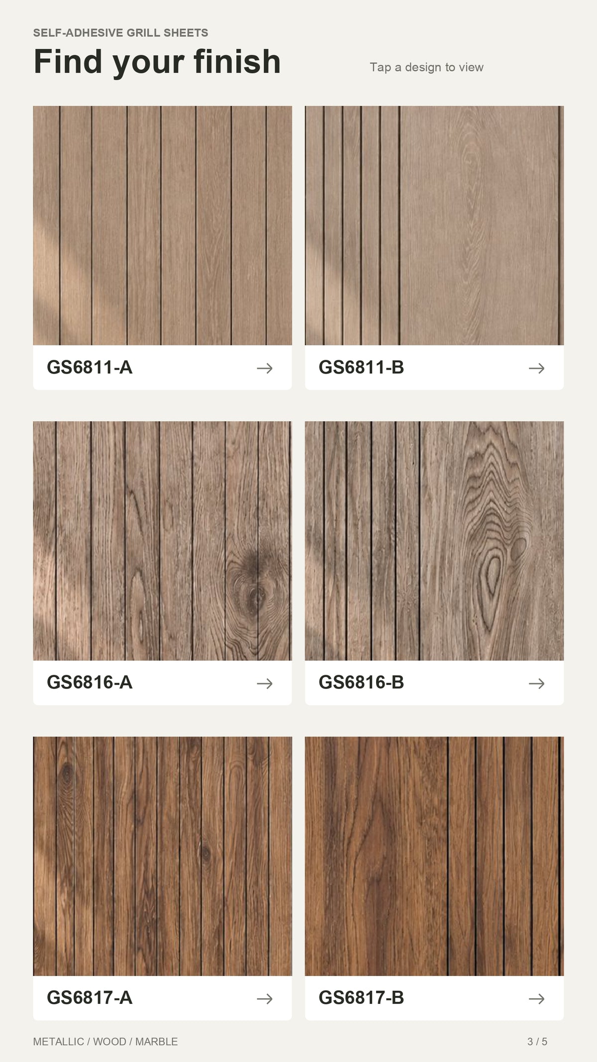 Grille Sheets - Self Adhesive Sheets (Size 2ft * 2.8m) - 10 colors option