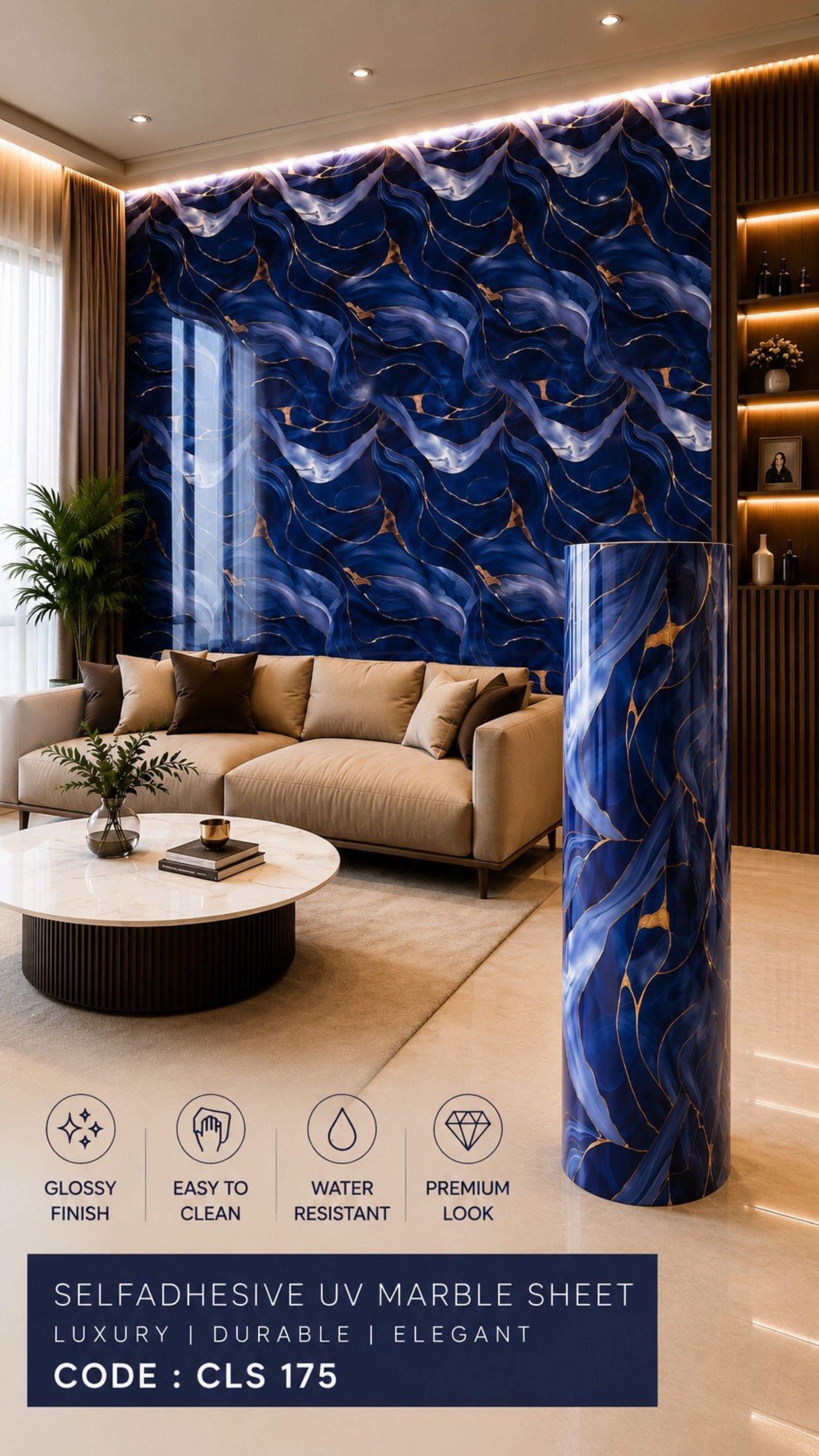 Self Adhesive UV Glossy Sheets (size 10 x 4 Feet) CLS175