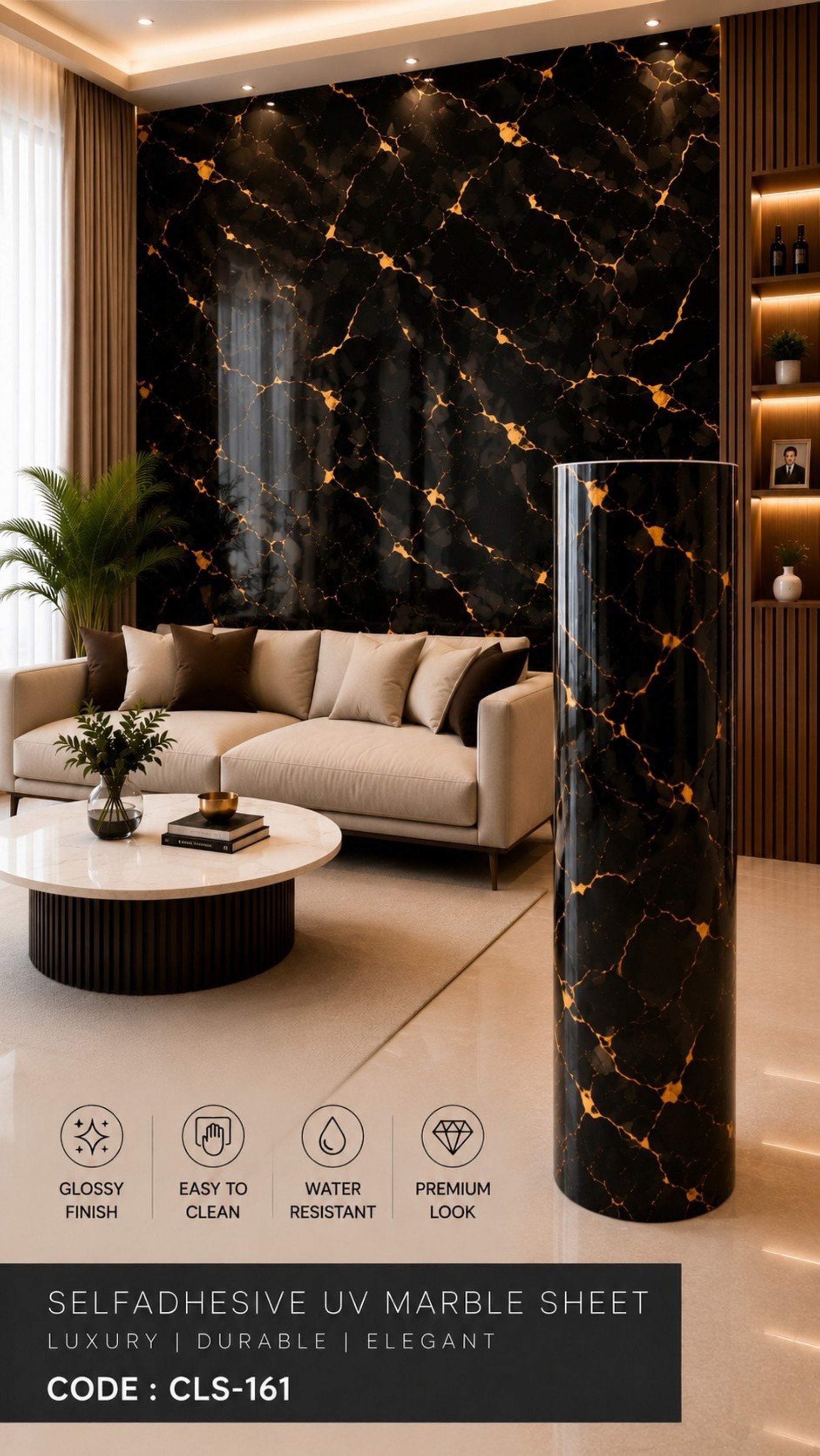 Self Adhesive UV Glossy Sheets (size 10 x 4 Feet) CLS161