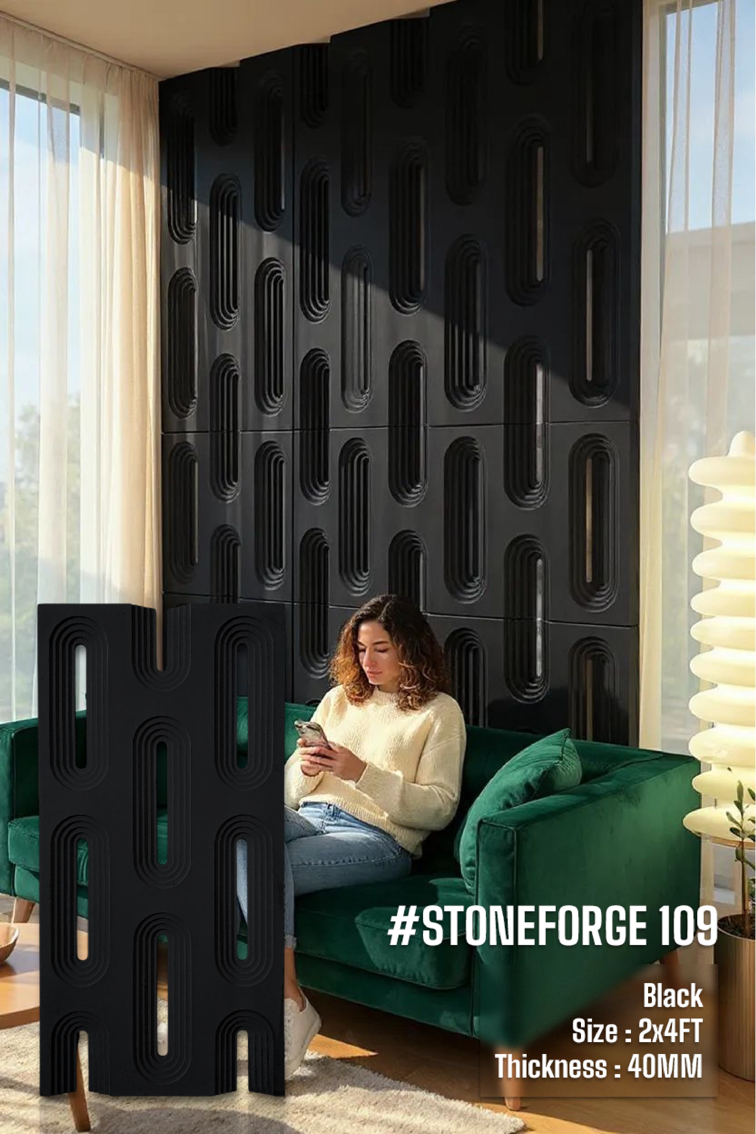 #StoneForge 109 Without Mirror - PU Panels Fluted Cutout Design- 40mm thickness - Size 2x4ft - Box of 8pcs - 5 color options - SWASTIK CREATIONS The Trend Point