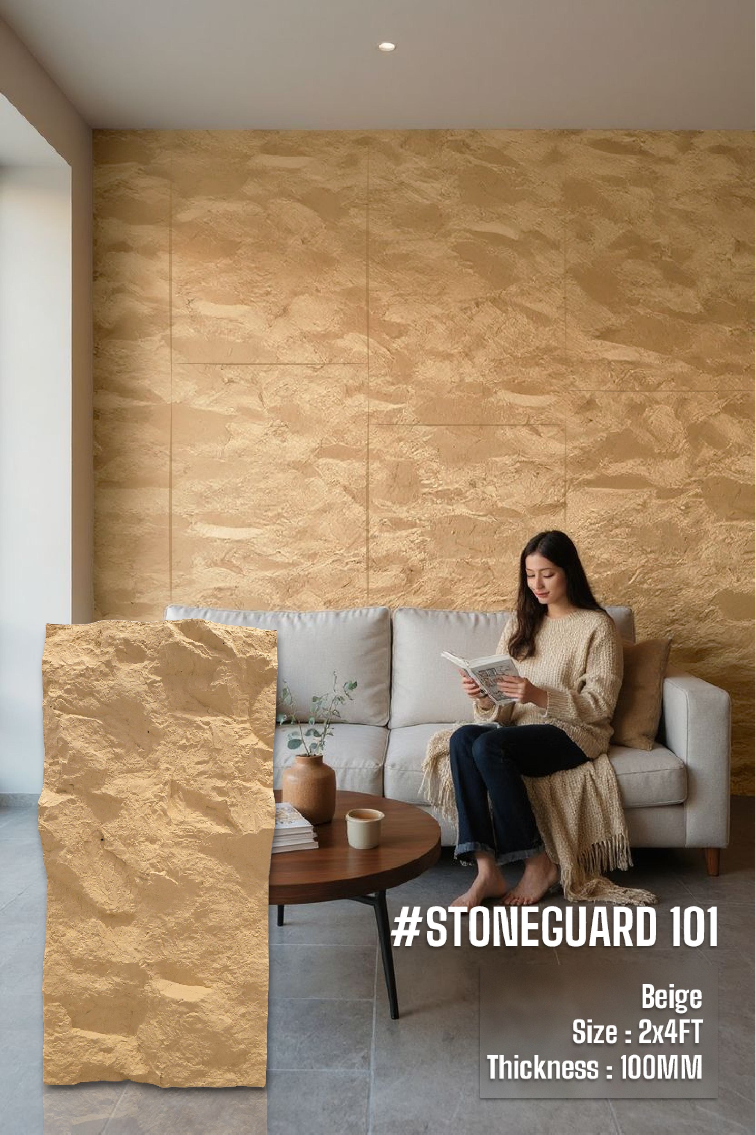 #StoneGuard101 - 100mm PU stone Panels (Size 2*4ft) - 5 colors option - SWASTIK CREATIONS The Trend Point