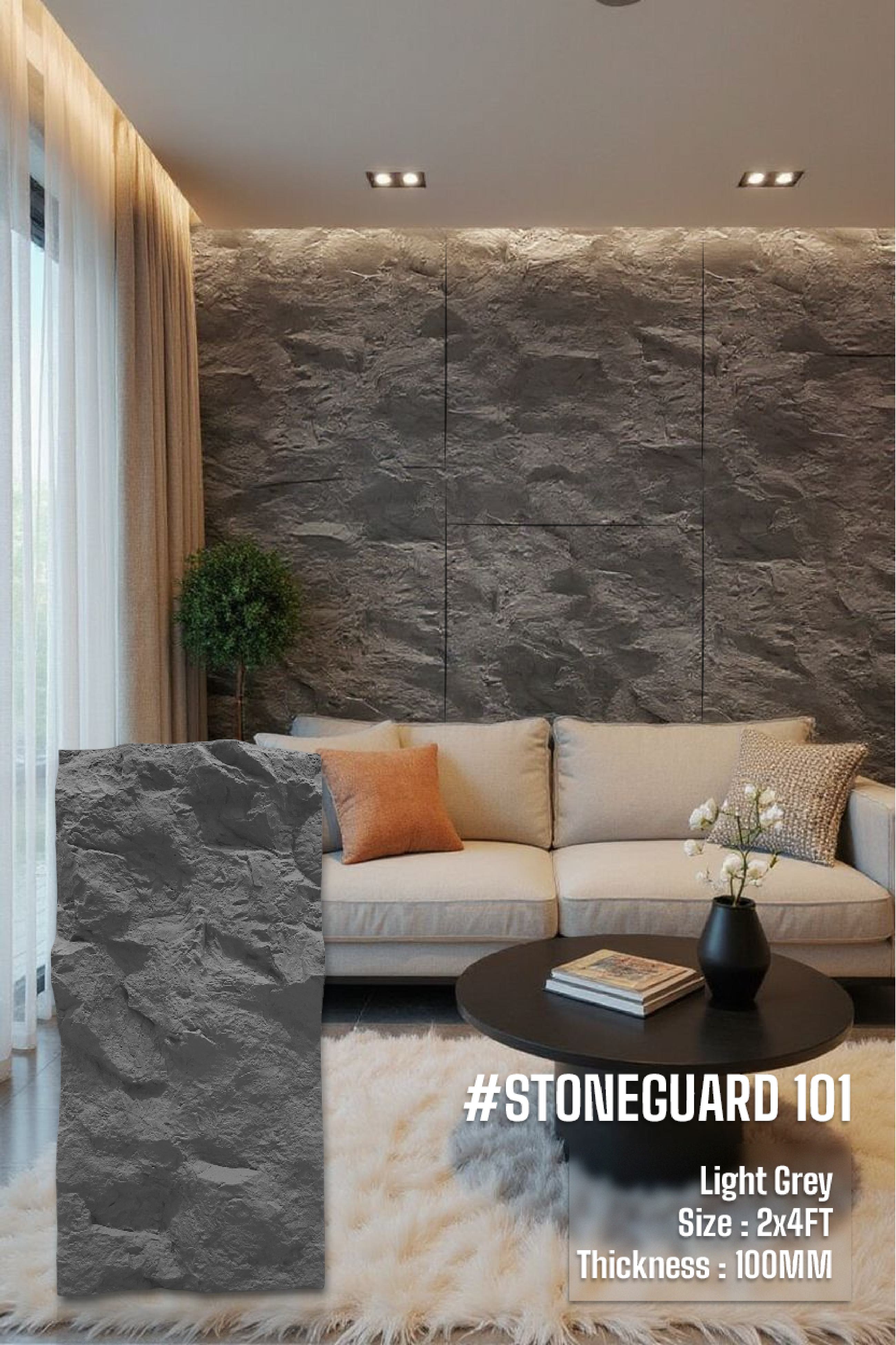 #StoneGuard101 - 100mm PU stone Panels (Size 2*4ft) - 5 colors option - SWASTIK CREATIONS The Trend Point