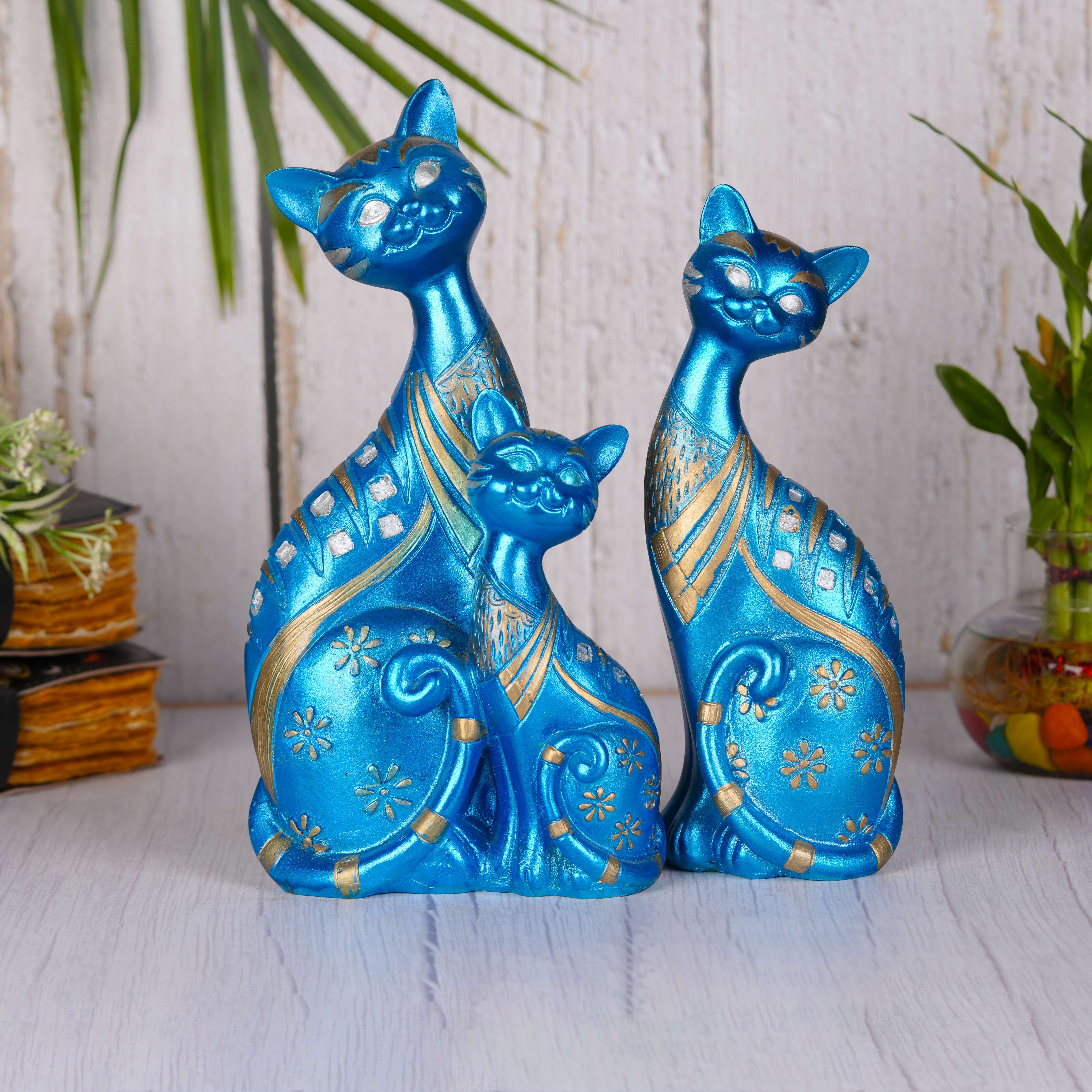 Swastik Creations Cat Famliy Statue Showpiece Collection Perfect Decorative Figurines for Enhancing Home Decor and Thoughtful Gifting - SWASTIK CREATIONS The Trend Point