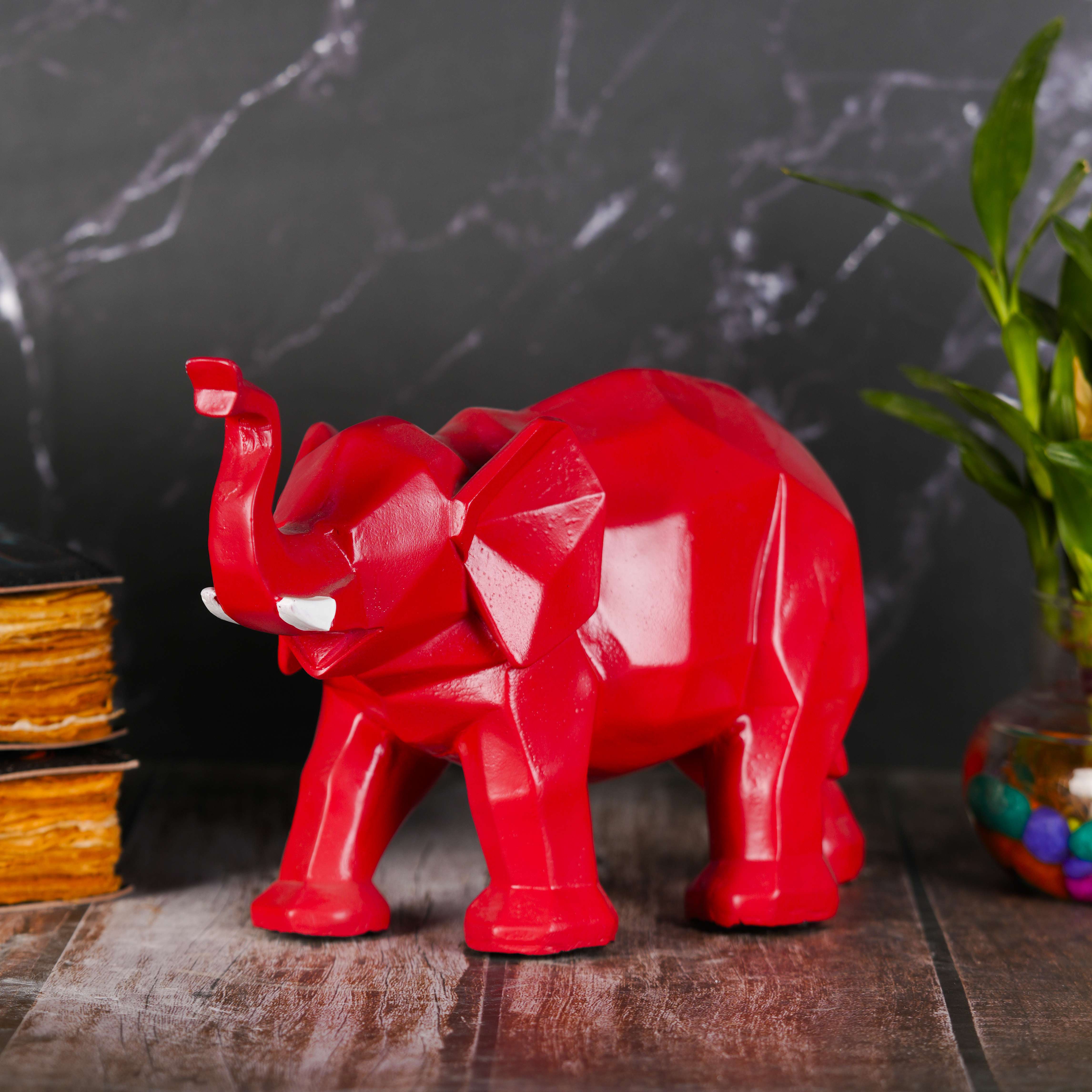 Swastik Creations Home Decor Elephant Statue Modern large Style Red Decoration Suitable for Living Room, Bedroom, Desk, Cabinet, Gifts - SWASTIK CREATIONS The Trend Point