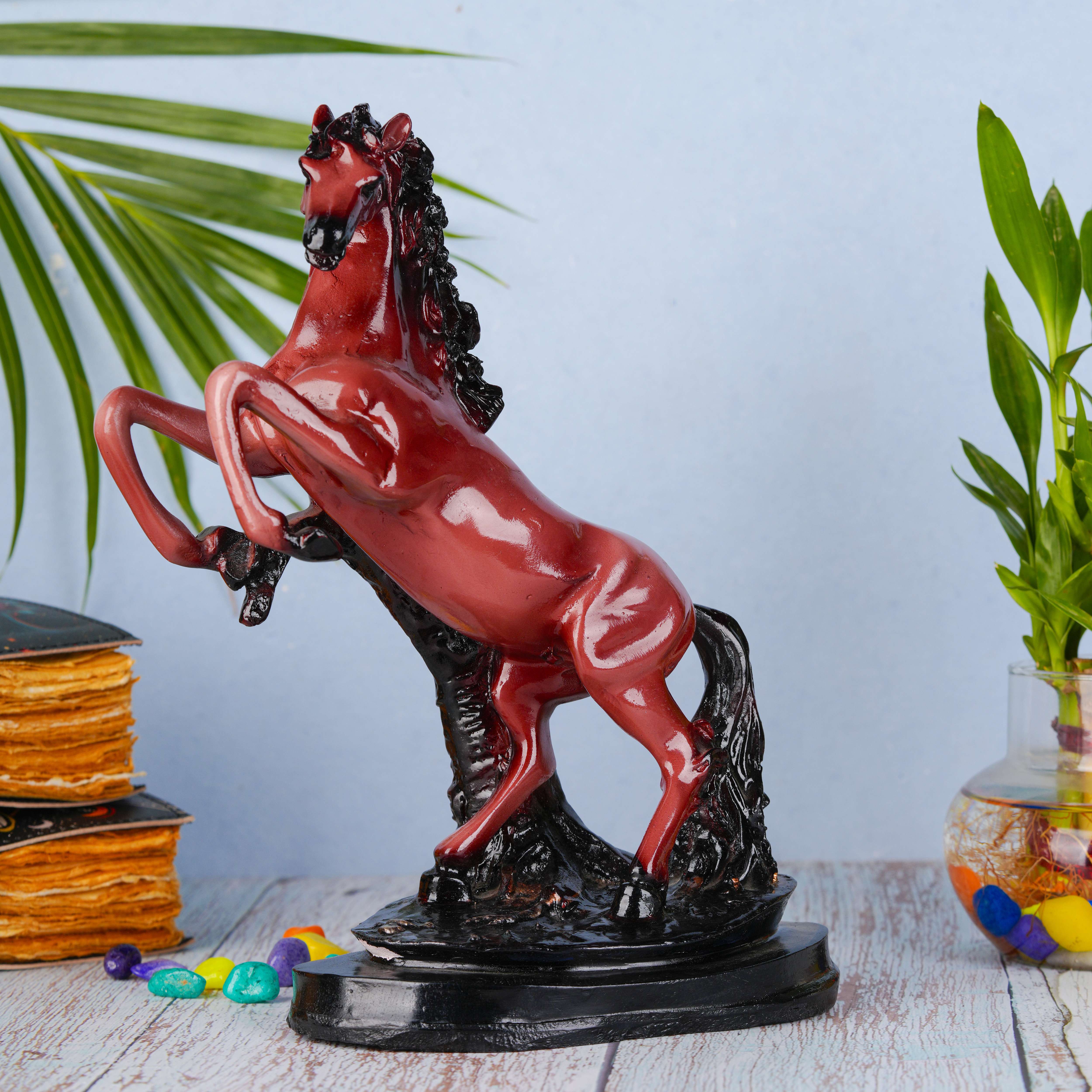 Swastik Creations Jumping Horse Statue Antique Decor Perfect for Home Decor and Front Door Decoration - SWASTIK CREATIONS The Trend Point