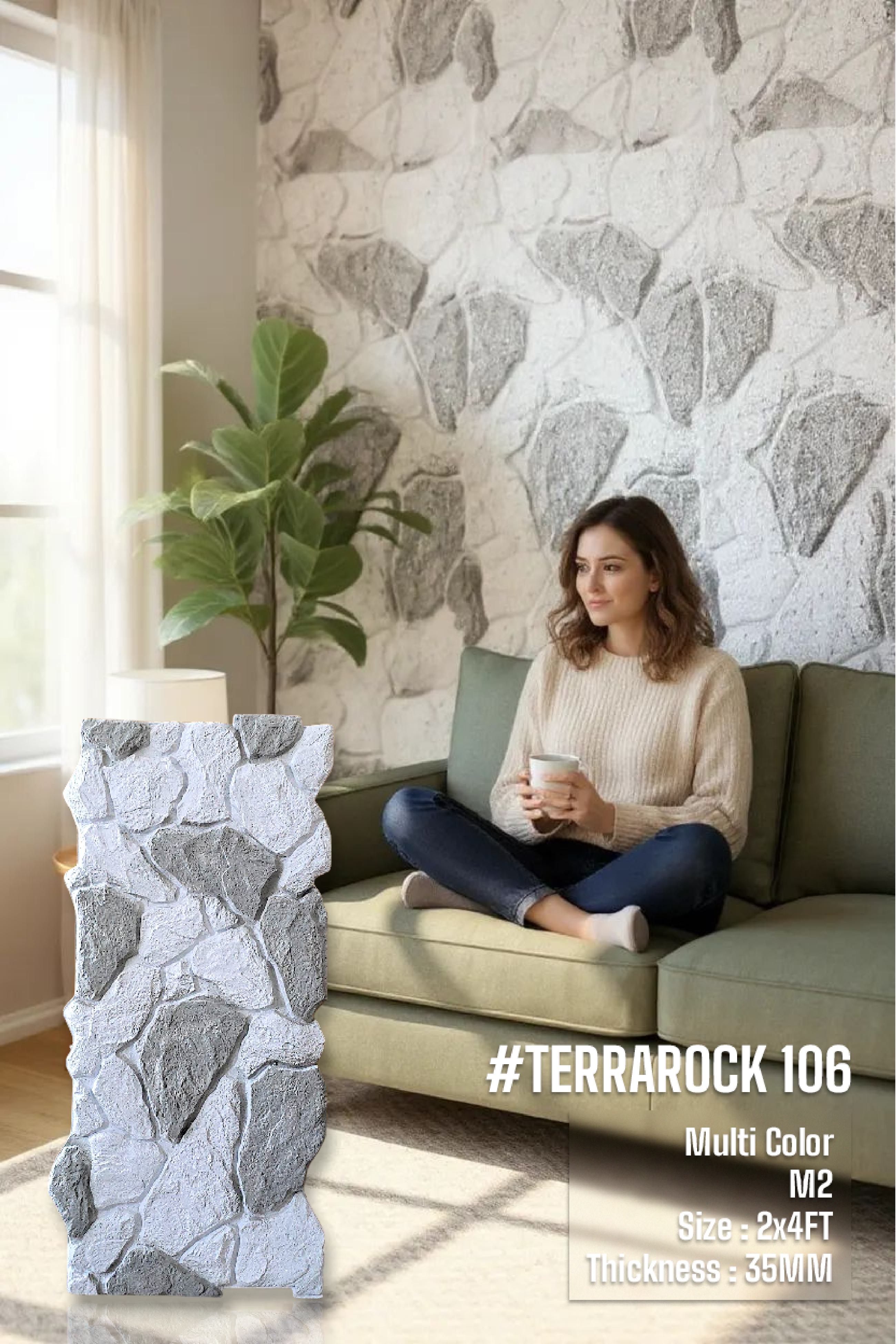 #Terra Rock 106 Multicolor– 35mm PU Stone Finish Panels - Size 2x4ft - 4 color options - SWASTIK CREATIONS The Trend Point