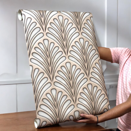 Textured Floral Wallpaper (set of 2) - SWASTIK CREATIONS The Trend Point