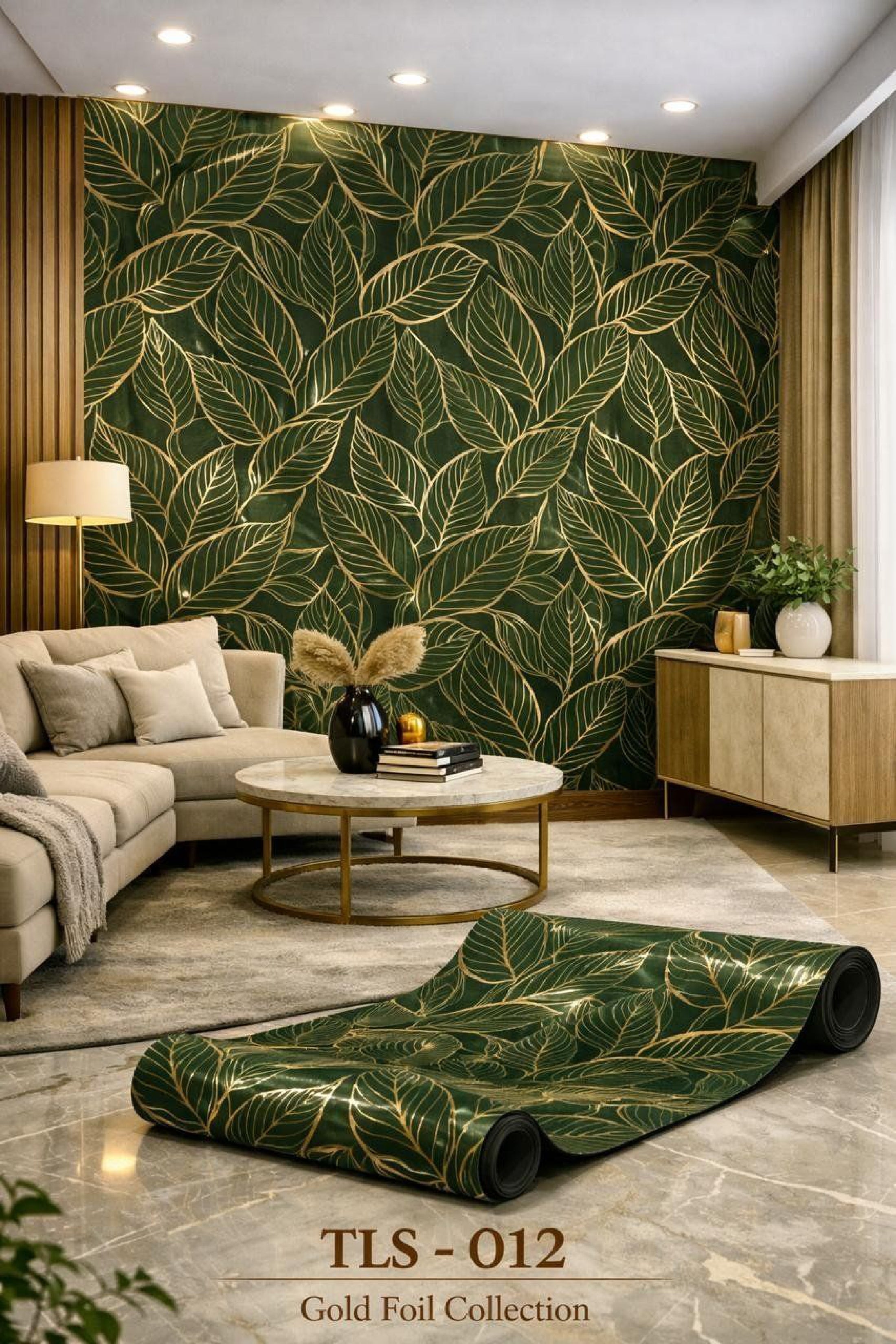 Gold Foil UV Marble Sheets (size 10 x 4 Feet) TLS012