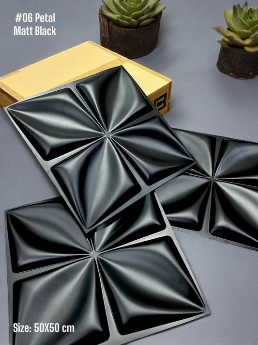 #06 Petal Designed 3D PVC Wall Panel (Box of 50pc) - 2 colors - (Size 50*50cm)