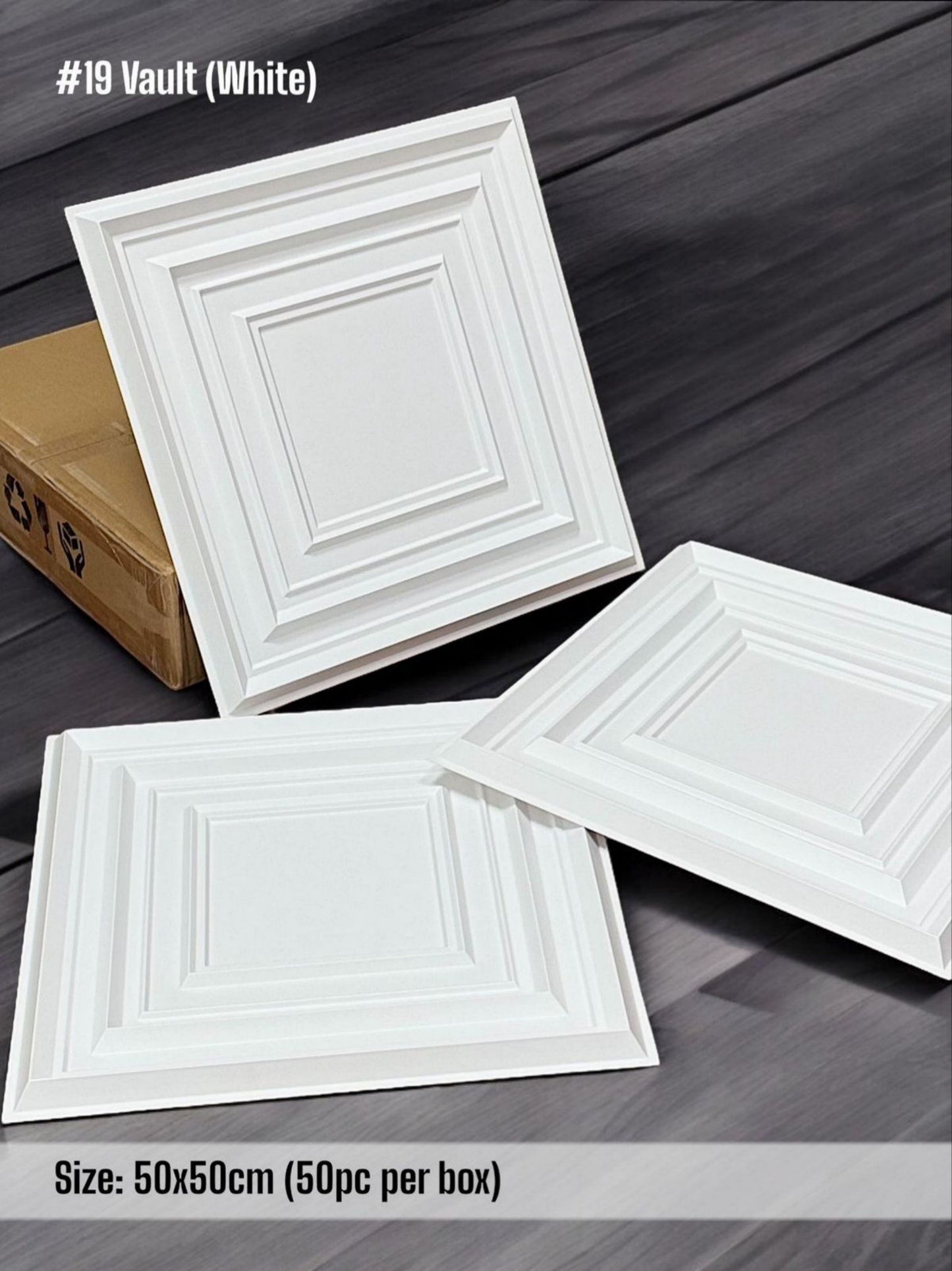 Vault 3D PVC Panel (White) (Box of 50 pcs) SWASTIK CREATIONS The Trend Point