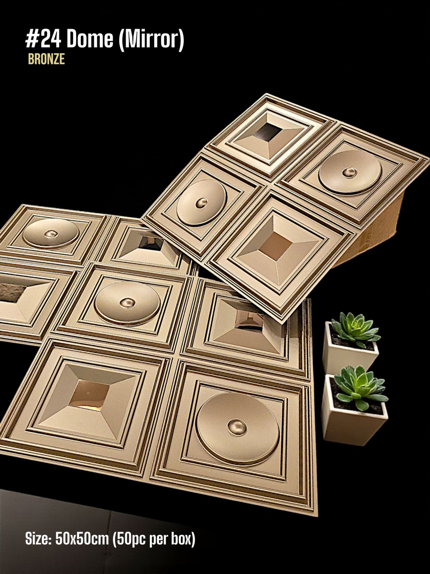 #24 Dome - Arch 3D PVC Panel (Mirror) - 6 colors option - (Size 50*50cm) SWASTIK CREATIONS The Trend Point
