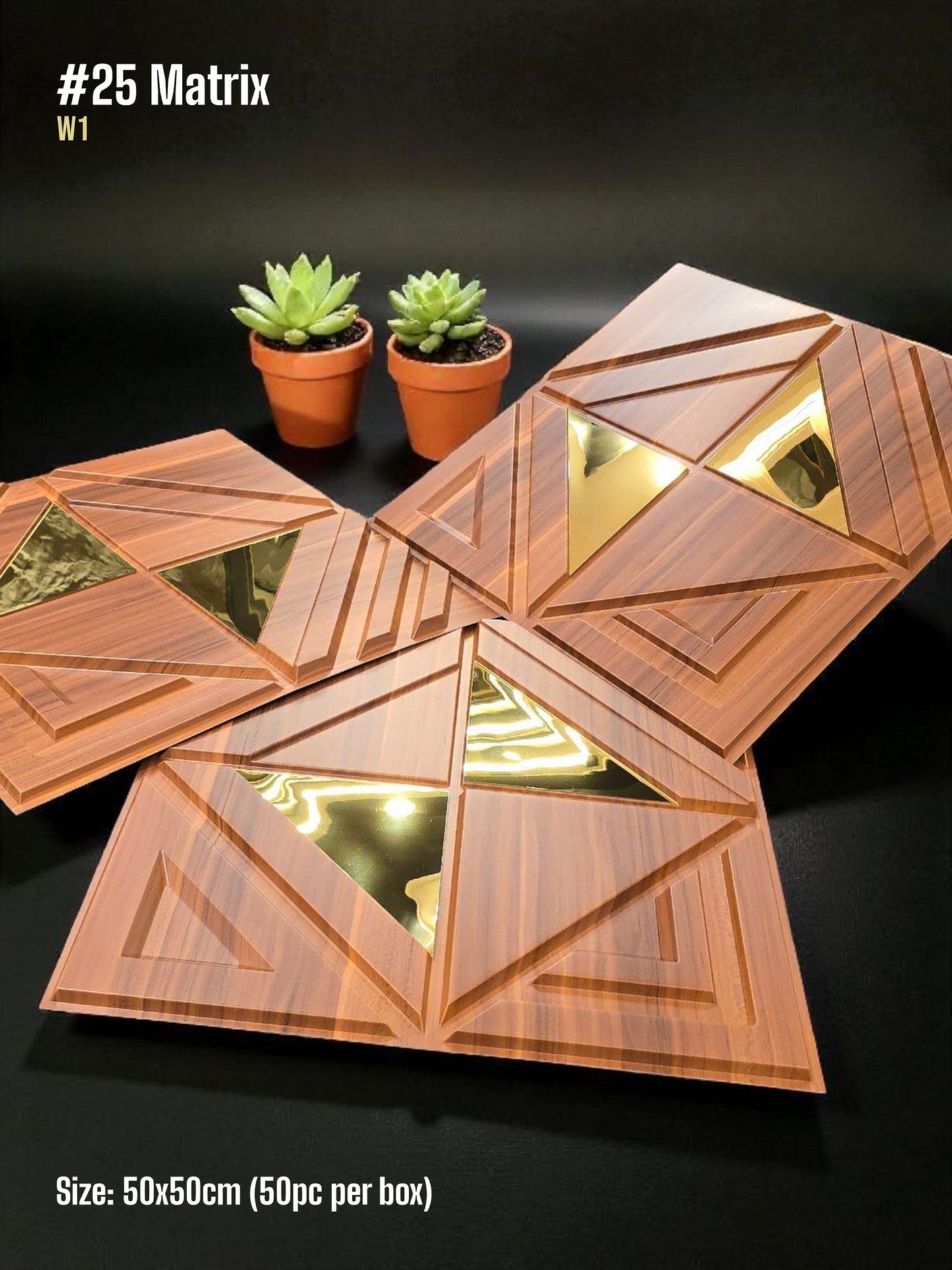 #25 Matrix 3D PVC Mirror Panel - 5 colors option - (Size 50*50cm) SWASTIK CREATIONS The Trend Point